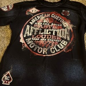 Affliction, thermal, long sleeve, T-shirt with design on front and back